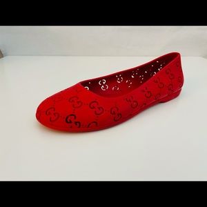Gucci Kid’s Biodegradable Red Rubber Ballet Flat